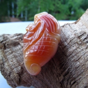 精美天然巴西紅瑪瑙玉豐衣足食靈鼠玉米掛件