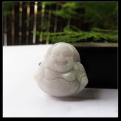 純天然緬甸a貨翡翠玉彌勒笑佛吊墜
