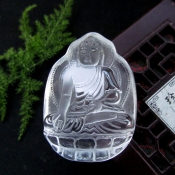 純天然水晶白晶釋迦牟尼佛掛件