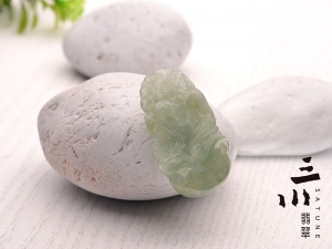 豆種天然A貨翡翠生肖豬吊墜