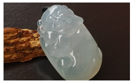 天然翡翠掛件--老坑冰種淺紫綠水潤晶瑩飽滿厚實精雕逍遙佛