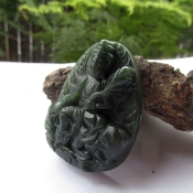 精致大氣天然和田青玉本命佛普賢菩薩掛件