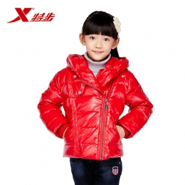 特步女童裝時尚休閑羽絨服防寒保暖包郵688424190260