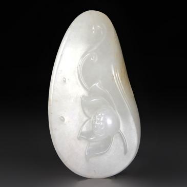 李俊杰作品新疆和田玉羊脂白玉籽料掛件蓮玉雕大師收藏