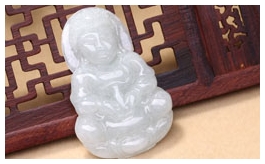 天然翡翠掛件-老坑冰糯種清雅淺綠均色雙面精雕慈悲辟邪觀音