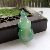 正品純天然冰瑩綠玉髓葫蘆吊墜