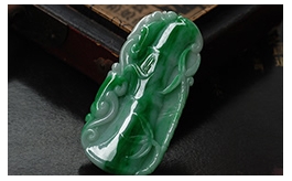 天然翡翠掛件--老坑糯種帝王綠飄花雙面精雕節(jié)節(jié)高