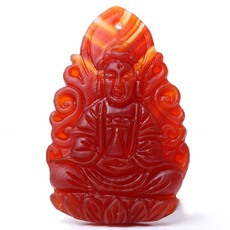 精品紅玉髓屬牛屬虎本命佛開運禮品★虛空藏菩薩吊墜★屬牛屬虎生肖吉祥物