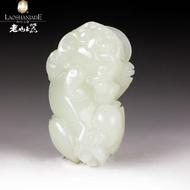 和田玉掛件貔貅紋路清晰吊墜