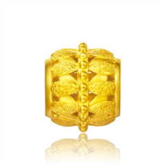 【網店尊享款】花形黃金足金吊墜轉運珠