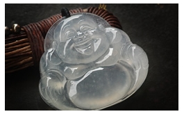 天然翡翠掛件--精品老坑玻璃種滿水晶瑩剔透飽滿圓潤大氣精雕大肚彌勒佛
