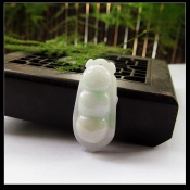 天然緬甸A貨翡翠玉豆綠四季豆吊墜
