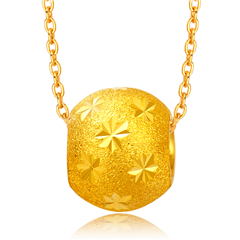 精美車花黃金足金吊墜轉運珠