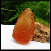 天然紅玉髓生肖馬本命佛大勢至菩薩吊墜