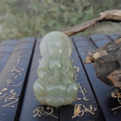 緬甸翡翠玉吉祥觀音掛件