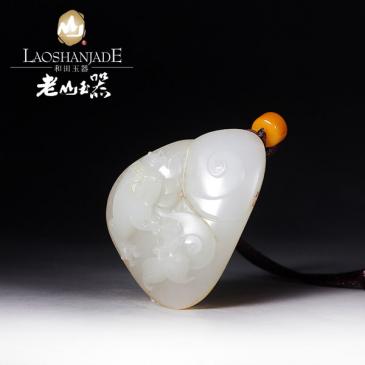 林光大師作品和田玉掛件纏上如意掛墜收藏