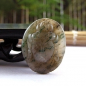 天然獨玉透水醬色帶翠玉觀音項墜/南陽玉觀音掛件/獨山玉觀音護身保平安/玉緣軒正品