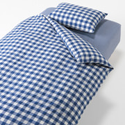 被套套装床用/蓝色格纹被套Q/床罩Q/枕套2张50×70cm用