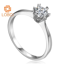 洛宝希结婚钻石戒指50分白金求婚1克拉钻戒女戒指裸钻定制L134