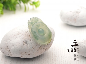 冰種天然A貨翡翠福在眼前吊墜