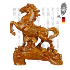 開光大號馬到成功擺件★仿木家居吉祥風水擺設商務禮品★旺事業學業官運