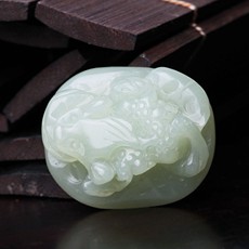 天然和田玉金蟾吊墜★財氣滿盈三足小金蟾玉墜★招財辟邪除小人
