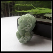 玉緣軒翡翠貔貅吊墜男女天然A貨開光招財玉貔貅豆青潤水綠糯種項墜包郵/翡翠玉石豆綠色貔貅掛件/開光玉貔貅項墜/玉緣軒正品