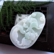 純天然緬甸a貨翡翠玉細潤富貴吉祥玉佩掛件/玉緣軒正品
