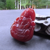 精美紅玉髓大版吉祥如意凈瓶玉觀音/菩薩吊墜/瑪瑙觀音玉佩牌子/玉緣軒正品