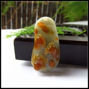 純天然緬甸a貨帶翡俏色翡翠玉知足常樂吊墜/玉緣軒正品