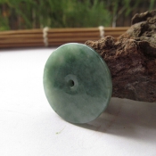 天然緬甸a貨翡翠玉飄花平安扣吊墜