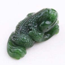 天然和田玉碧玉富貴金蟾吊墜★三足金蟾玉器飾品★招財辟邪除小人