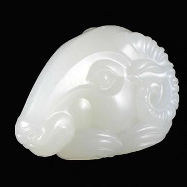 裘軍毅作品新疆天然和田玉籽料掛件羊首玉雕大師收藏
