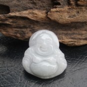 天然緬甸a貨翡翠玉笑佛吊墜掛件