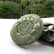 天然和田玉雙貔貅送福吉祥玉佩掛件