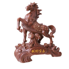 精品仿木樹脂擺件★成功寶馬★轉運旺事業家居辦公吉祥風水擺件開業禮品