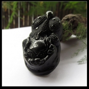 開光正品純天然黑曜石辟邪開運大貔貅掛件/玉緣軒正品