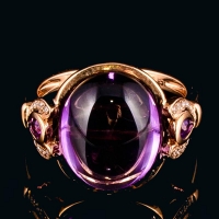 金和缘紫晶戒指