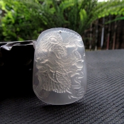 精致冰種起熒光純天然玉髓龍牌掛件