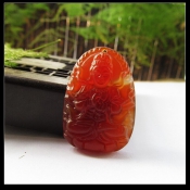 純天然紅瑪瑙玉生肖羊猴守護神大日如來掛件