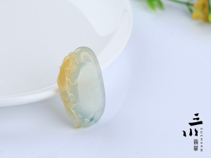 冰種三彩天然A貨翡翠福綠壽喜吊墜