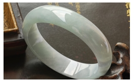 天然翡翠手鐲--綠霧煙紫老坑冰種細潤亮澤淡雅氣質圓鐲(56)