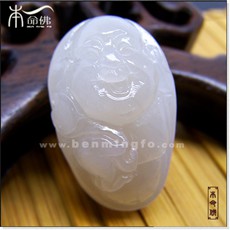 天然和田玉俏色招財(cái)彌勒佛吊墜★揭陽(yáng)精工手雕飾品★旺財(cái)旺人緣化煞