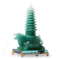 精品仿青玉龍龜擺件★九層文昌塔家居裝飾品風水工藝品擺設★助學業事業功名鎮宅化太歲