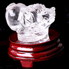 開光白水晶貔貅擺件★皮休家居工藝品擺設(shè)★招財鎮(zhèn)宅化煞