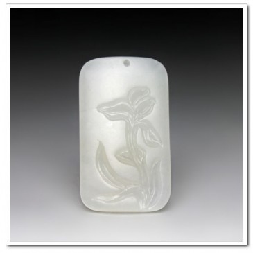 白玉掛件玉蘭花(一口價(jià))