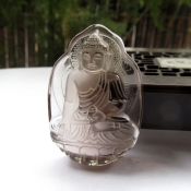開光正品純天然茶晶釋迦牟尼佛掛件