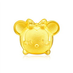 【送公仔】迪士尼TSUMTSUM米妮黃金足金耳釘