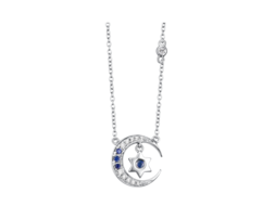 白18K金钻石宝石项链星河系列-MS-NWVA-00216