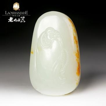 和田玉青白玉籽料掛件佛線條流暢